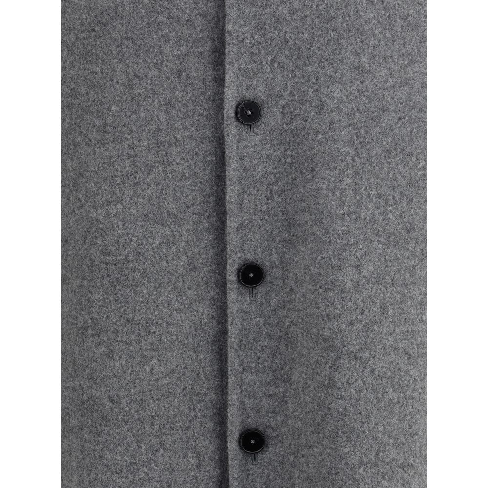 Jil Sander Gray Fleece Wool Coat | Regal Royce