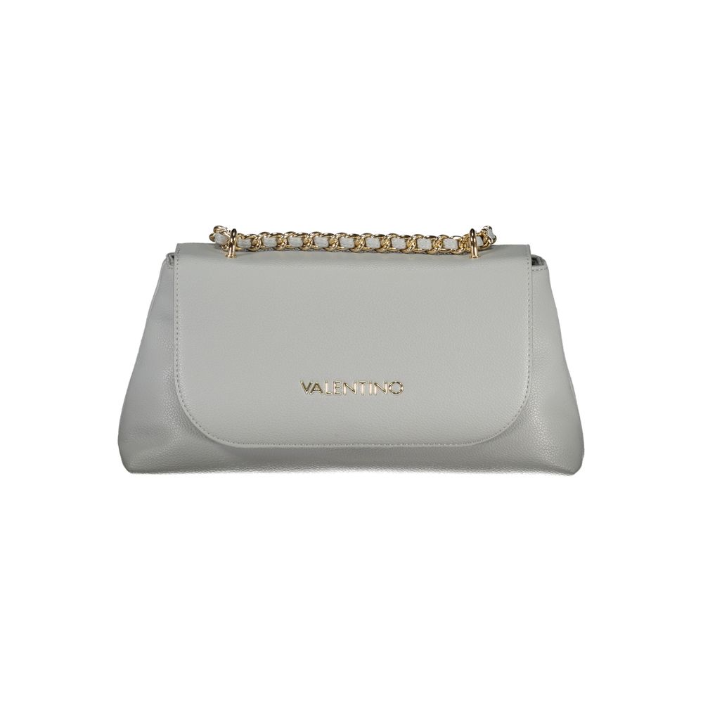 Mario Valentino Gray Polyurethane Women's Bag with Chain Shoulder Strap | Regal Royce