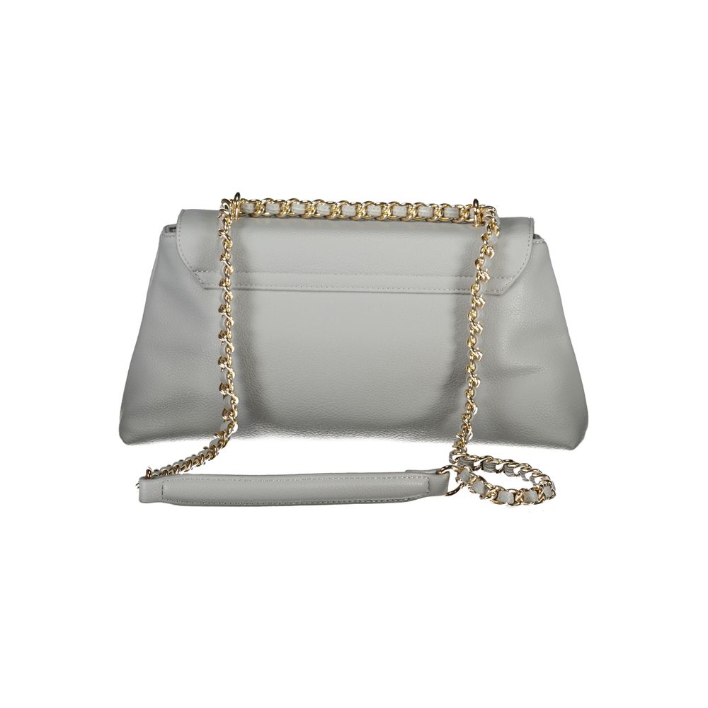 Mario Valentino Gray Polyurethane Women's Bag with Chain Shoulder Strap | Regal Royce