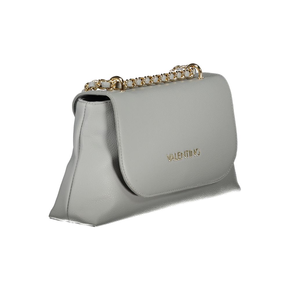 Mario Valentino Gray Polyurethane Women's Bag with Chain Shoulder Strap | Regal Royce