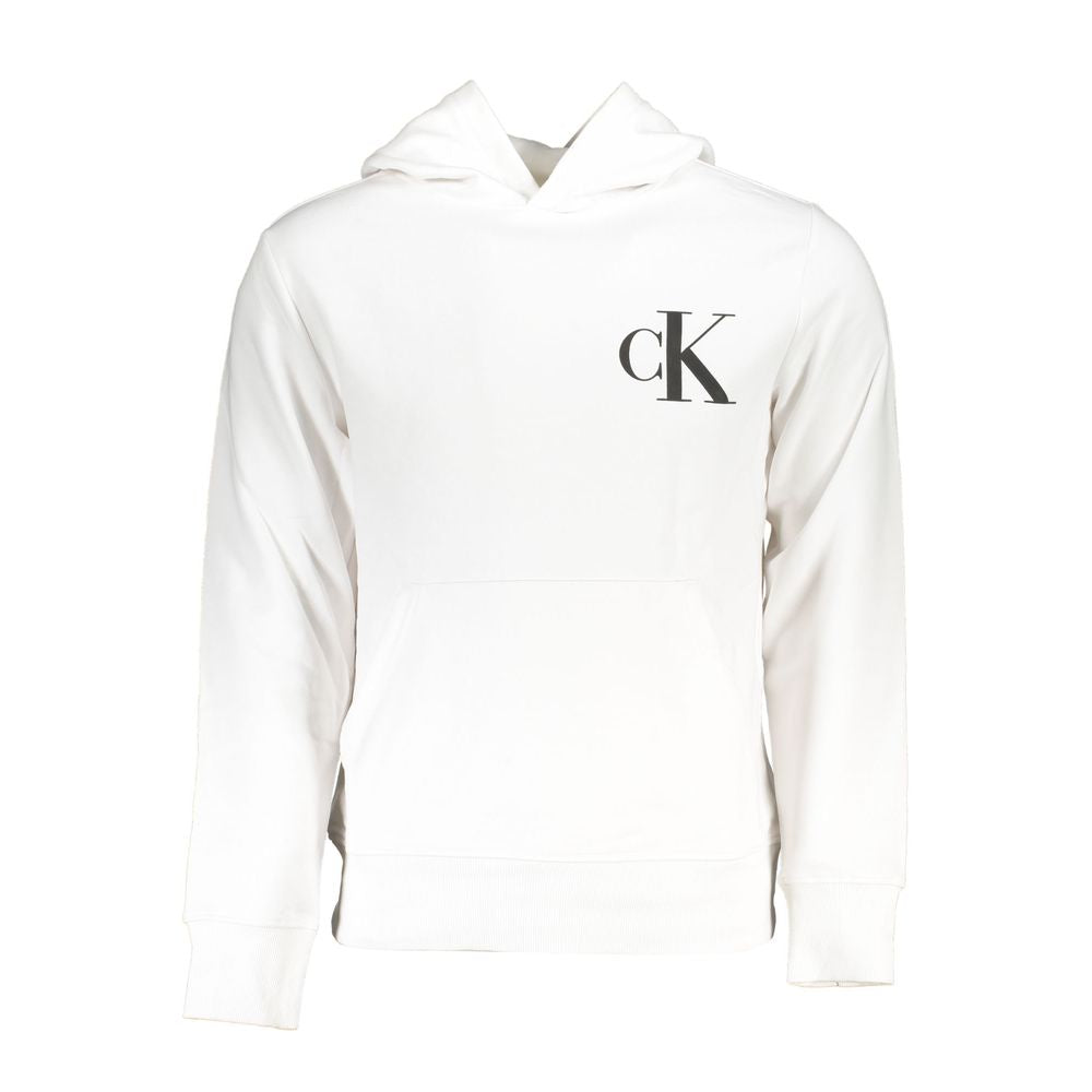 Calvin Klein White Cotton Men Sweater with Hood | Regal Royce