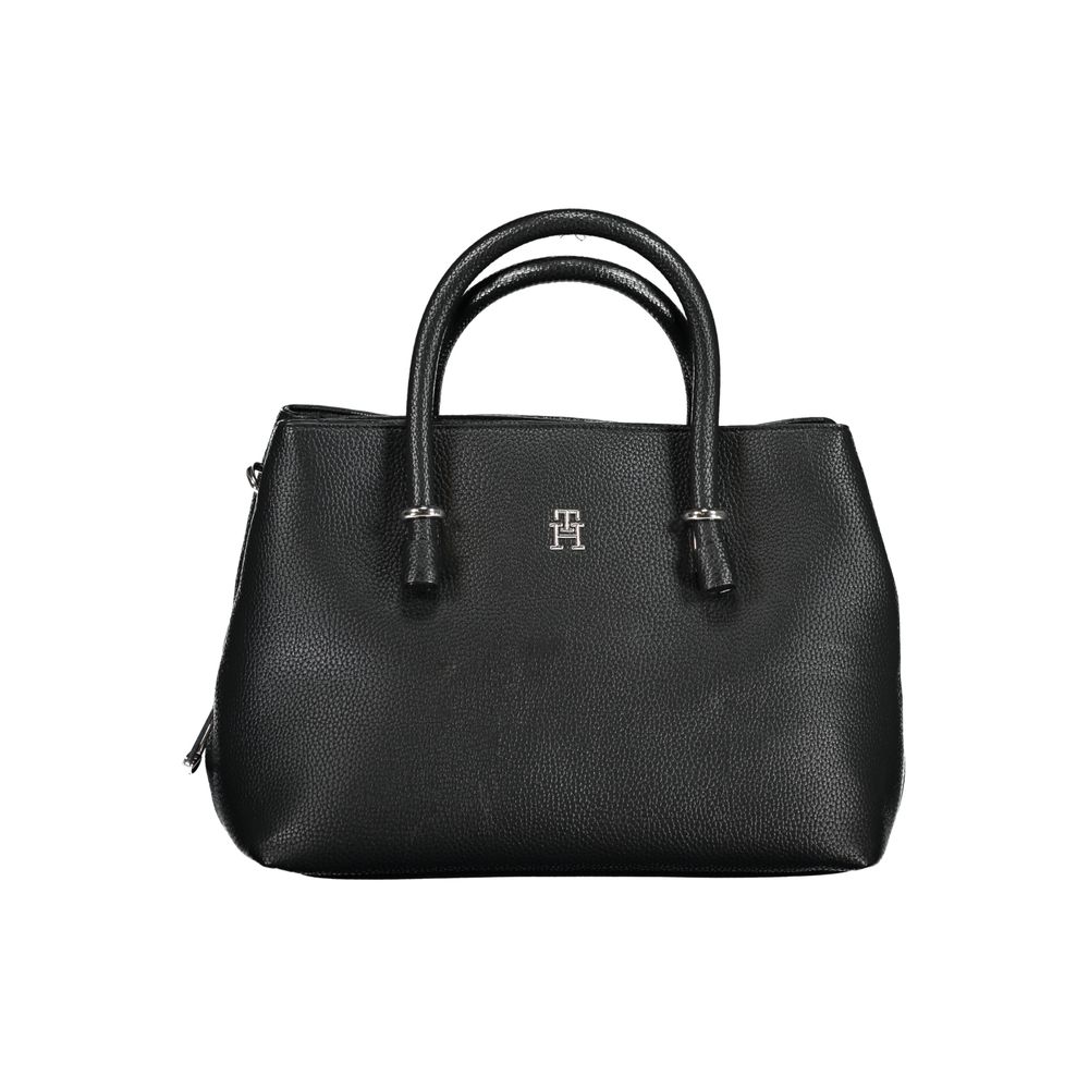 Tommy Hilfiger Black Polyurethane Women Handbag | Regal Royce