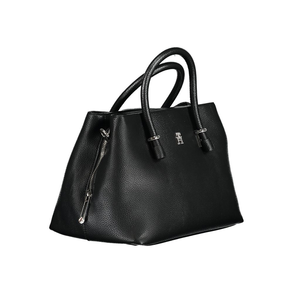 Tommy Hilfiger Black Polyurethane Women Handbag | Regal Royce