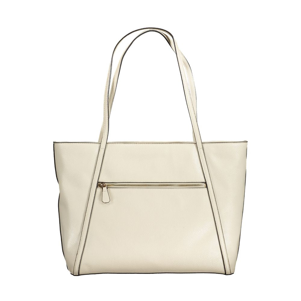 Guess Jeans Beige Polyurethane Women Handbag | Regal Royce