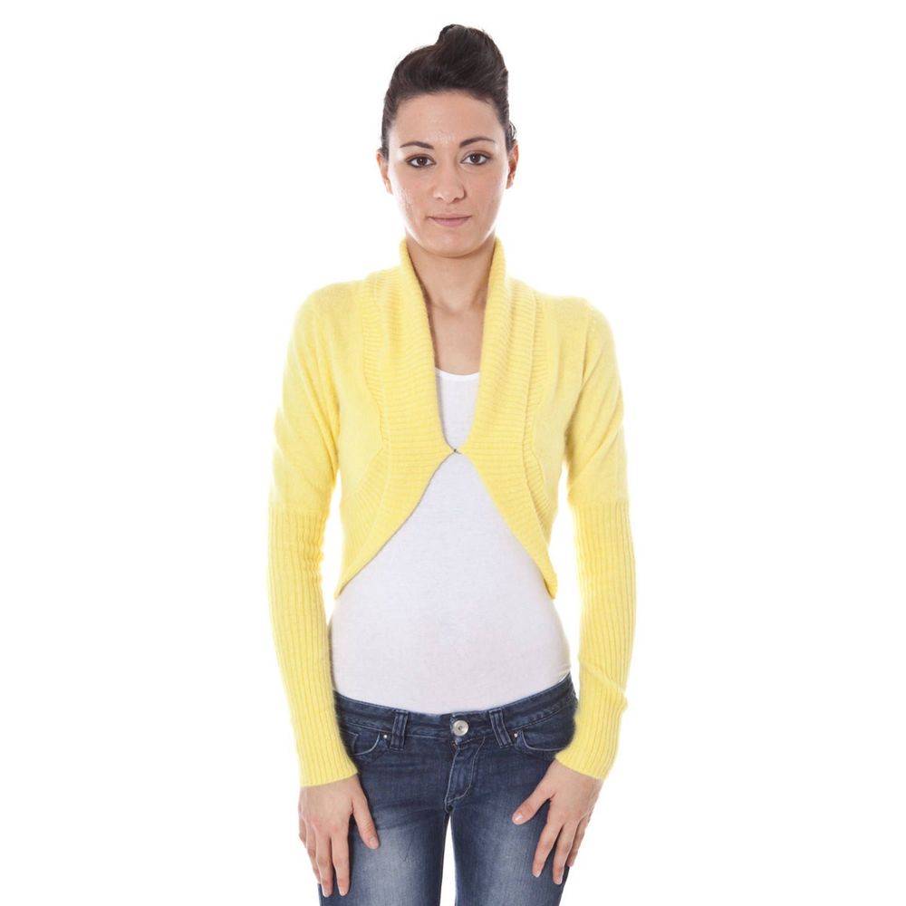 Datch Yellow Angora Women Shrug | Regal Royce