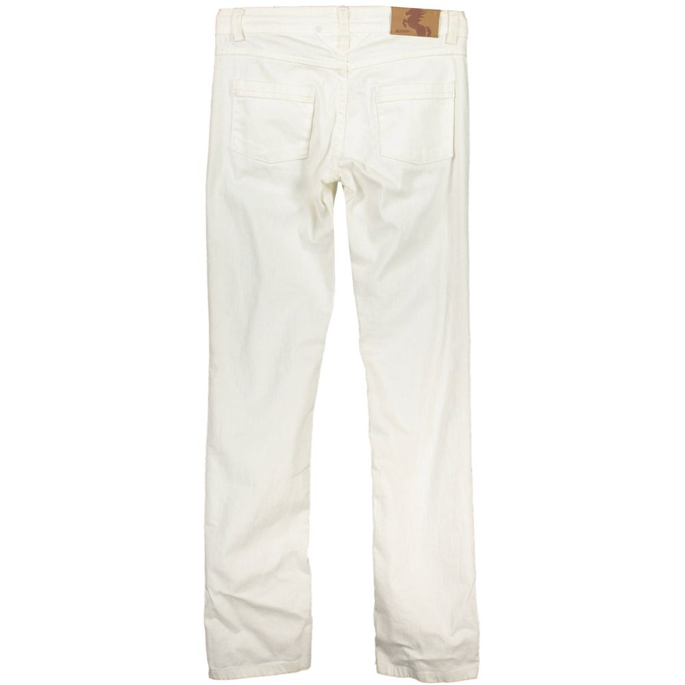 Blend White Cotton Women's Jeans | Regal Royce
