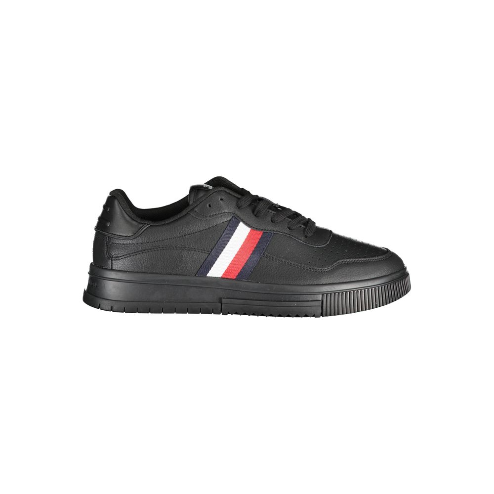 Tommy Hilfiger Black Leather Men's Sneaker | Regal Royce