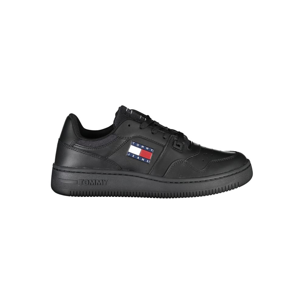 Tommy Hilfiger Black Leather Women Sneaker | Regal Royce