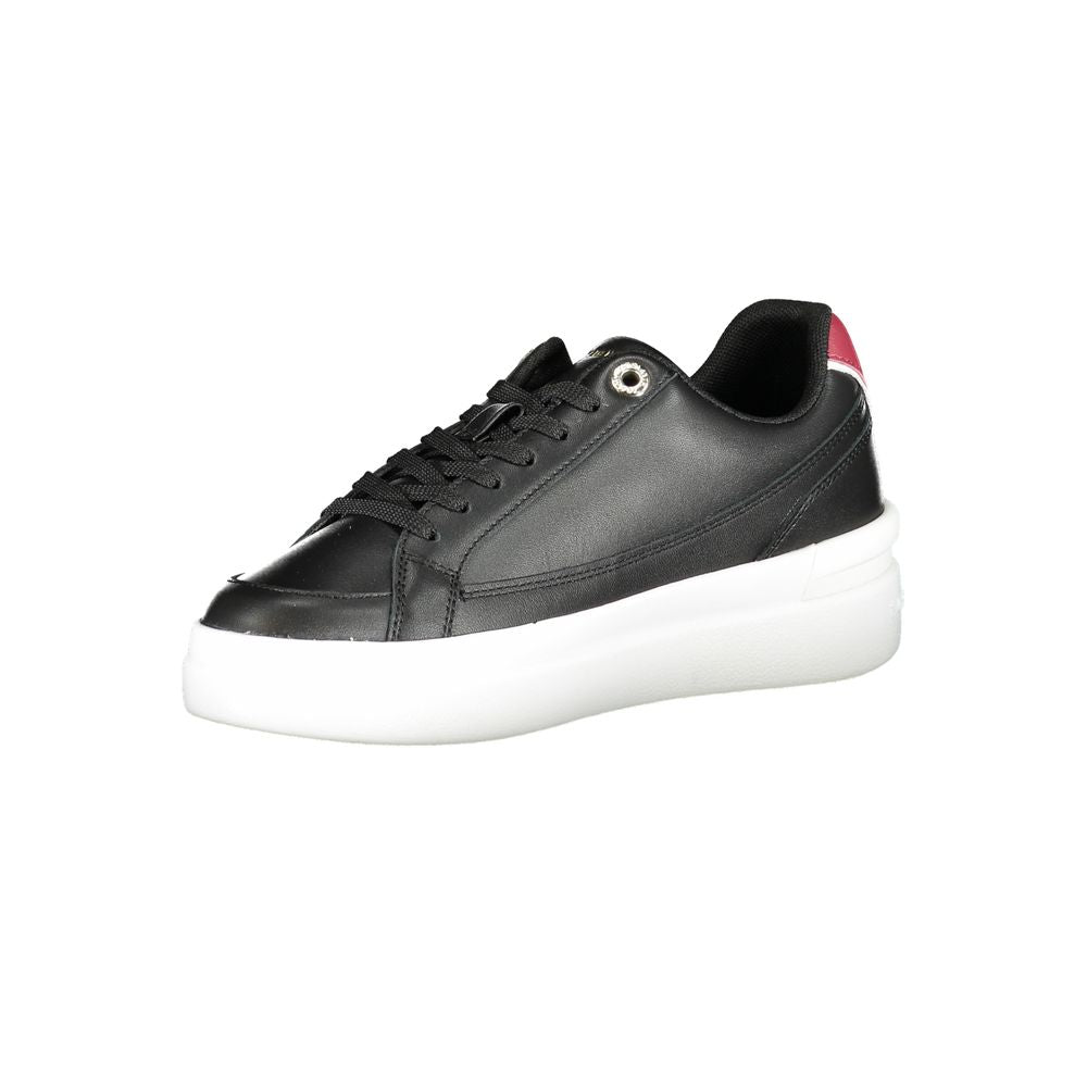 Tommy Hilfiger Black Leather Women Sneaker | Regal Royce