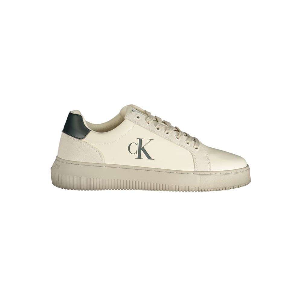 Calvin Klein White Polyurethane Men Sneaker | Regal Royce