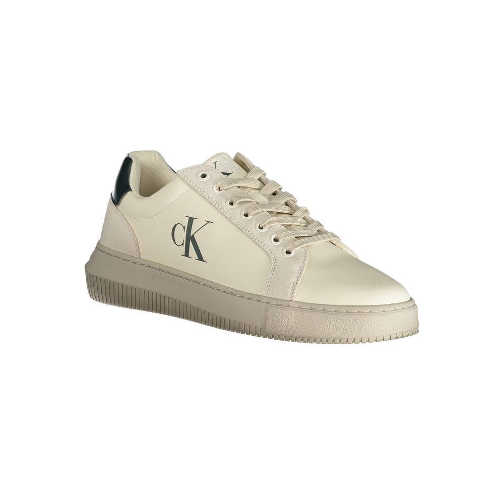 Calvin Klein White Polyurethane Men Sneaker | Regal Royce