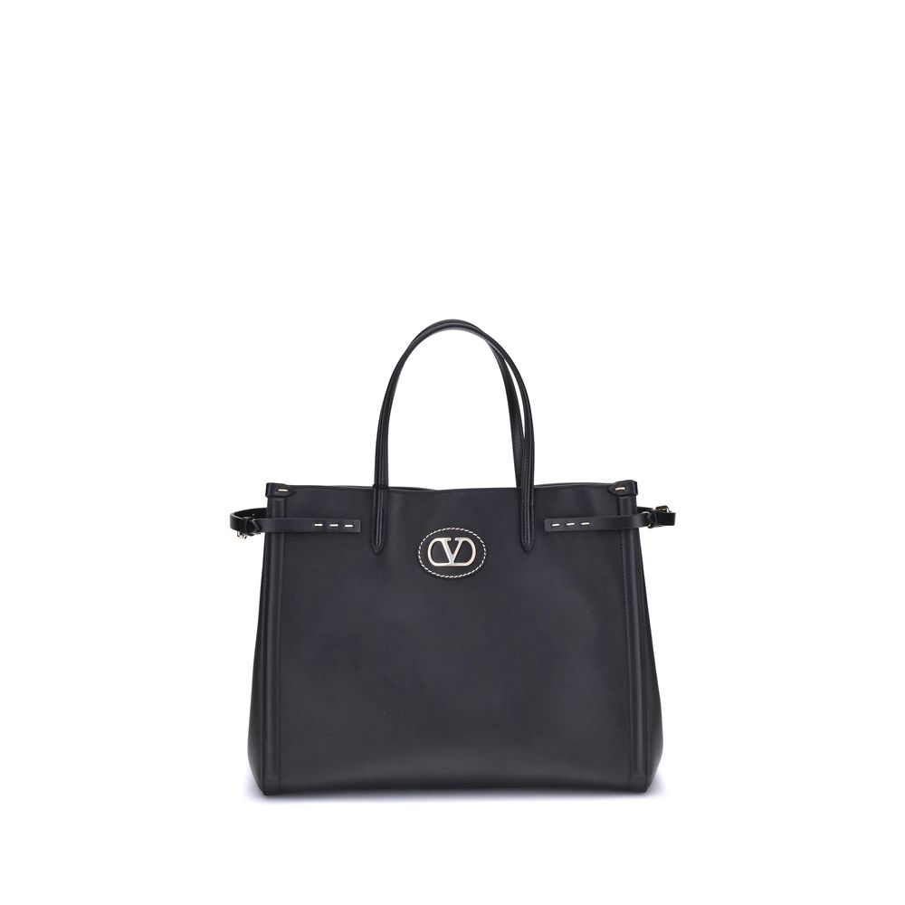 Valentino Garavani Black Calf Leather Bos Taurus Shoulder Bag | Regal Royce