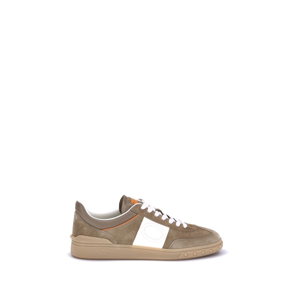 Valentino Garavani Brown Calf Leather Bos Taurus Chunky Sneakers | Regal Royce