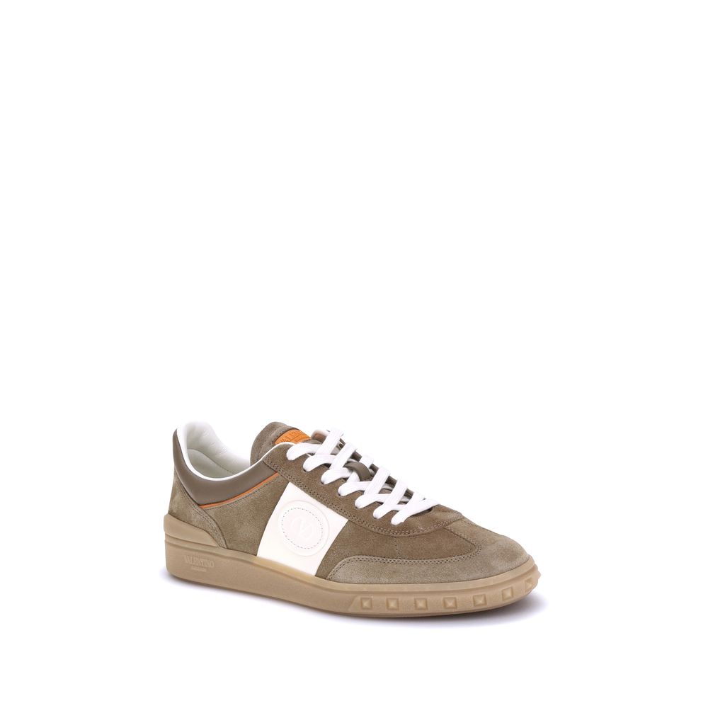 Valentino Garavani Brown Calf Leather Bos Taurus Chunky Sneakers | Regal Royce