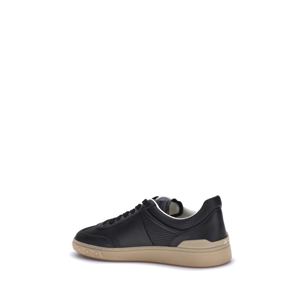 Valentino Garavani Black Rubber Low Top Sneakers | Regal Royce