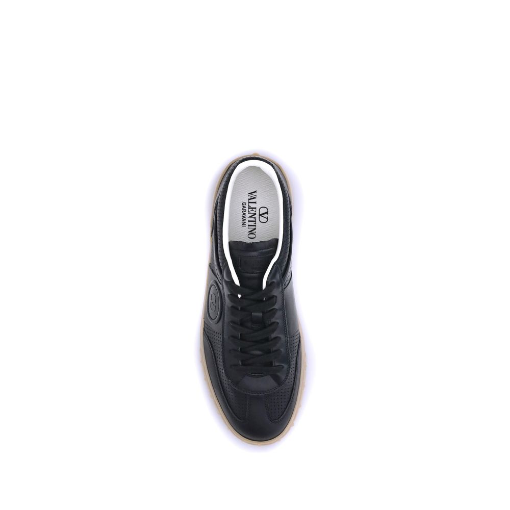 Valentino Garavani Black Rubber Low Top Sneakers | Regal Royce