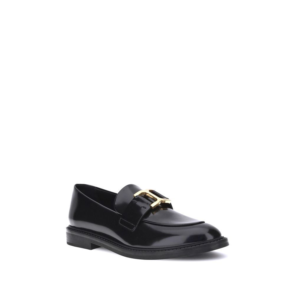 Chloé Black Calf Leather Bos Taurus Slip-On Loafers | Regal Royce