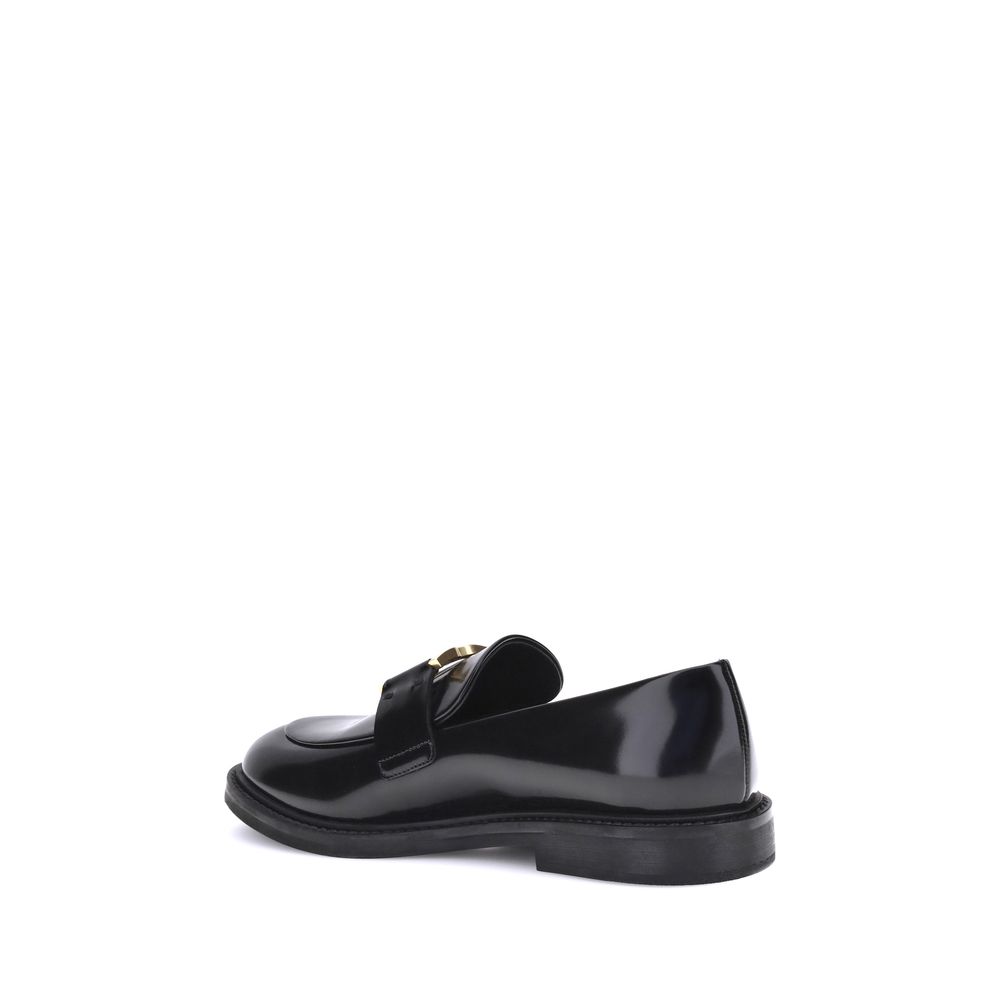 Chloé Black Calf Leather Bos Taurus Slip-On Loafers | Regal Royce