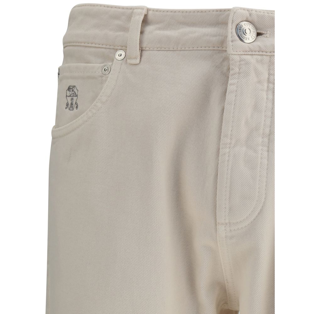 Brunello Cucinelli Cream Cotton Jeans Denim | Regal Royce
