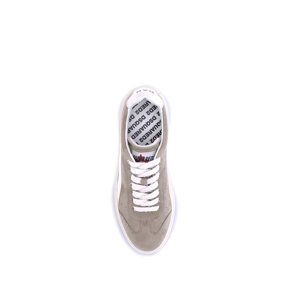 Dsquared² Beige Calf Leather Bos Taurus Low Top Sneakers | Regal Royce