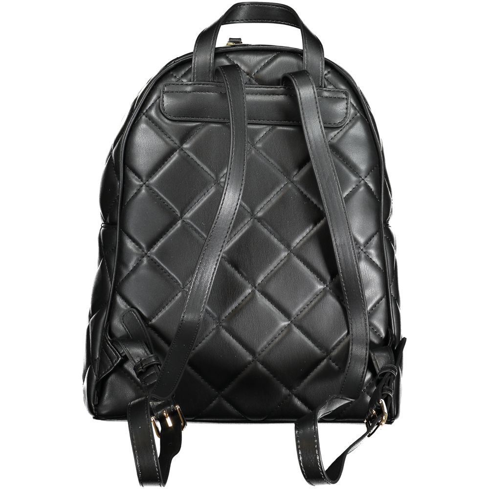 Mario Valentino Black Polyurethane Women Backpack | Regal Royce