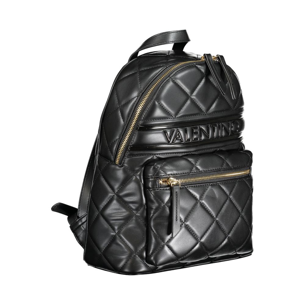 Mario Valentino Black Polyurethane Women Backpack | Regal Royce