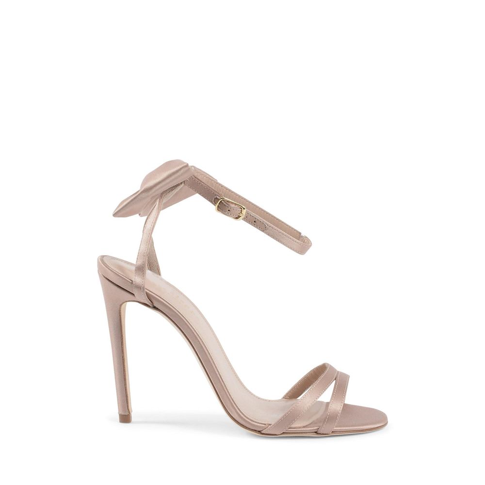 Dee Ocleppo Beige Satin Stiletto Heel Sandals | Regal Royce