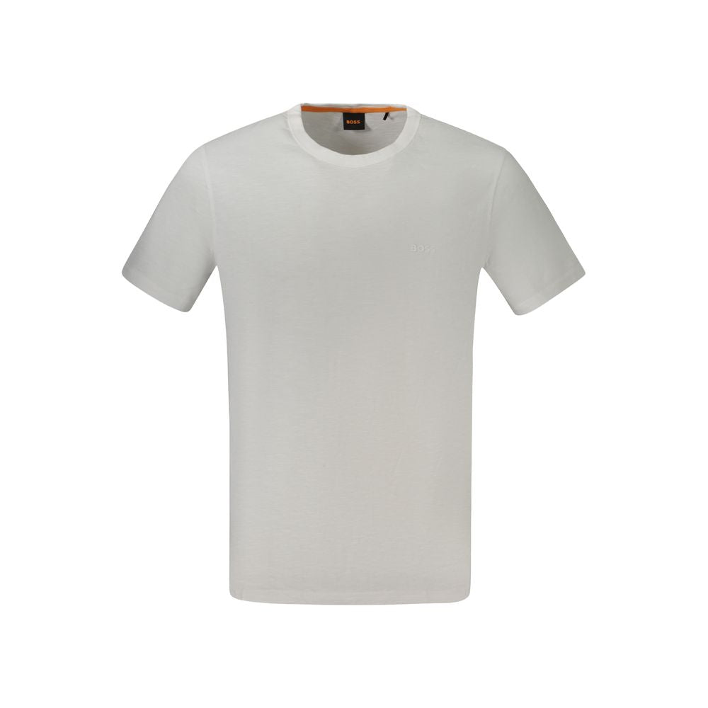 Hugo Boss White Cotton Mens T-Shirt | Regal Royce