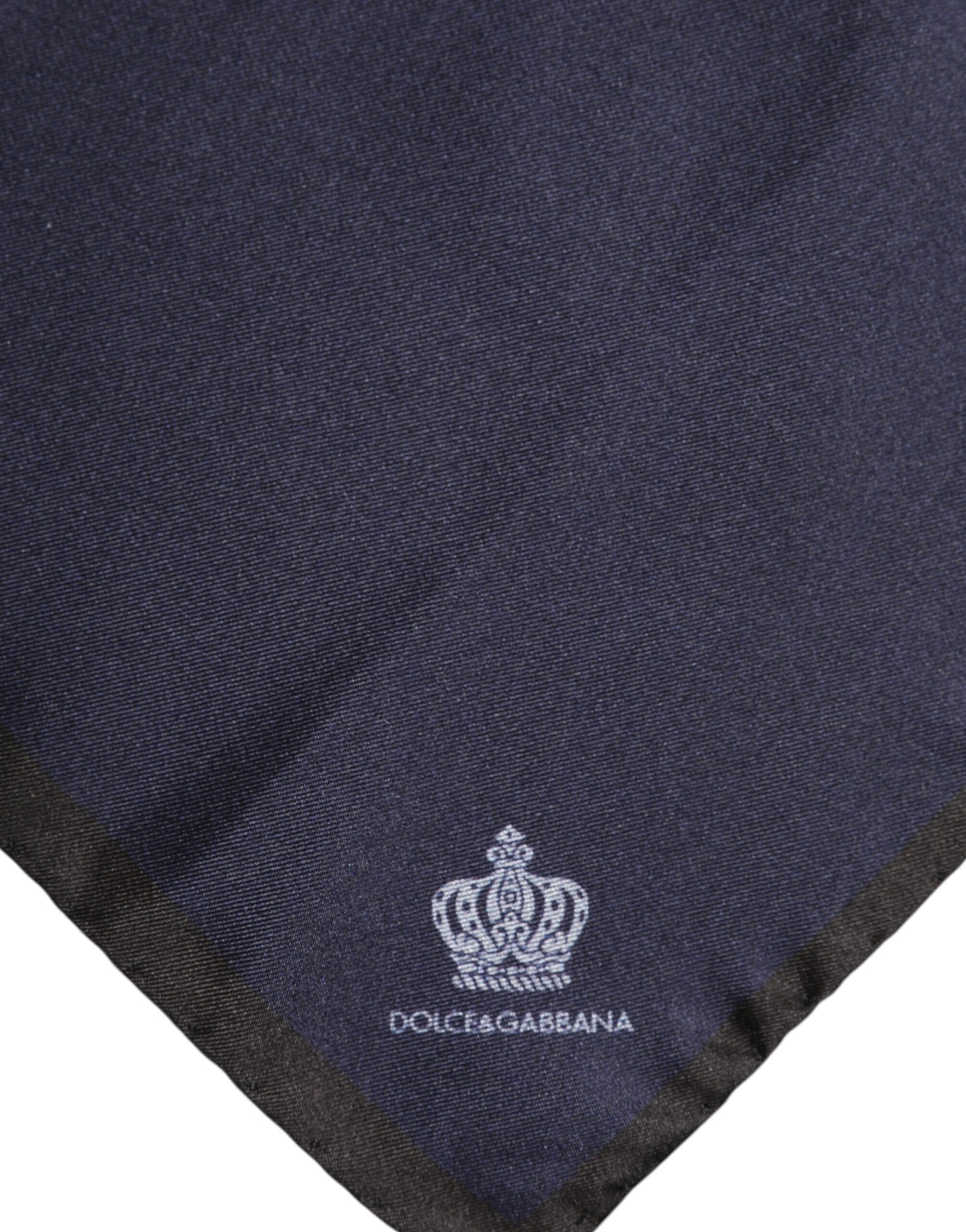 Dolce & Gabbana Blue DG Crown Silk Square Men Foulard Scarf | Regal Royce