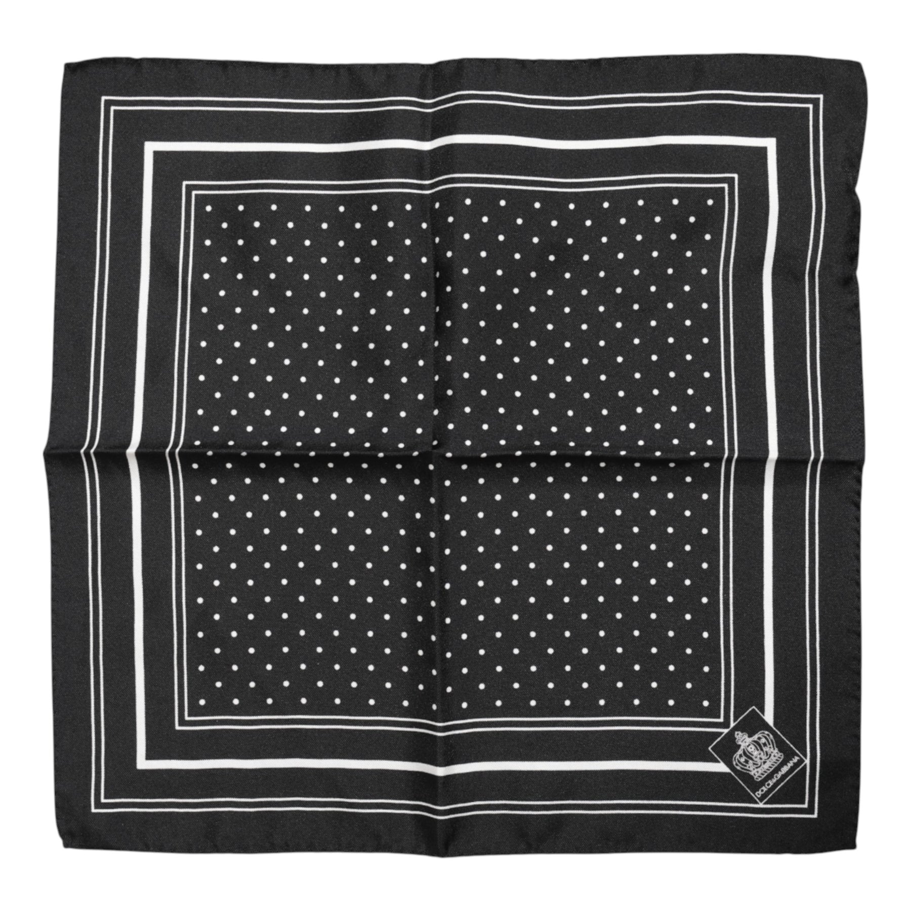Dolce & Gabbana Black White Polka Dot Men Foulard Scarf | Regal Royce