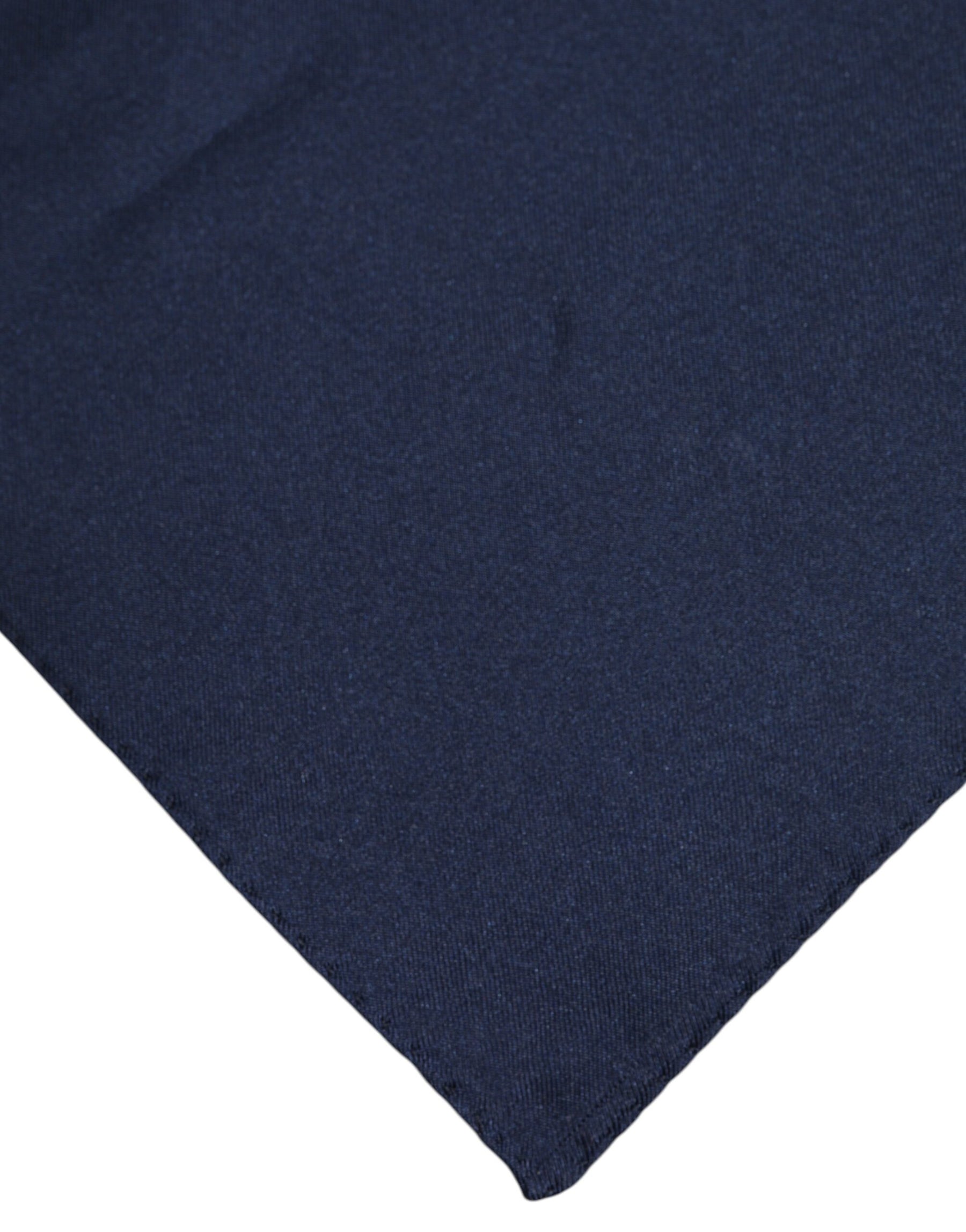 Dolce & Gabbana Dark Blue Silk Square Men Foulard Scarf | Regal Royce
