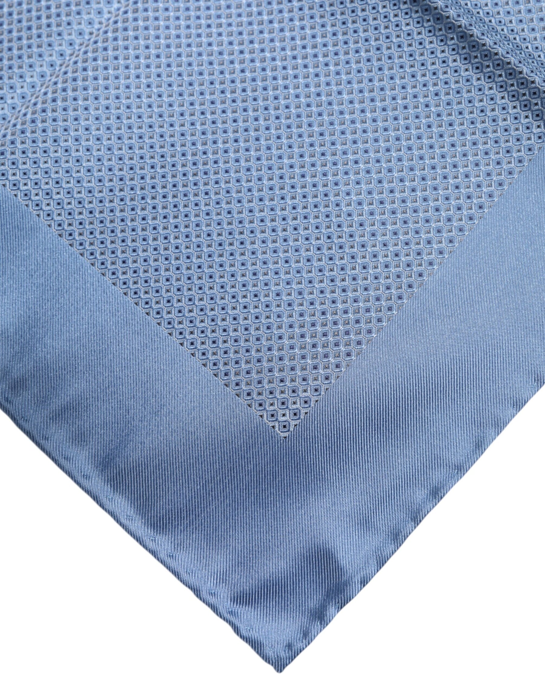 Dolce & Gabbana Light Blue Silk Square Men Foulard Scarf | Regal Royce