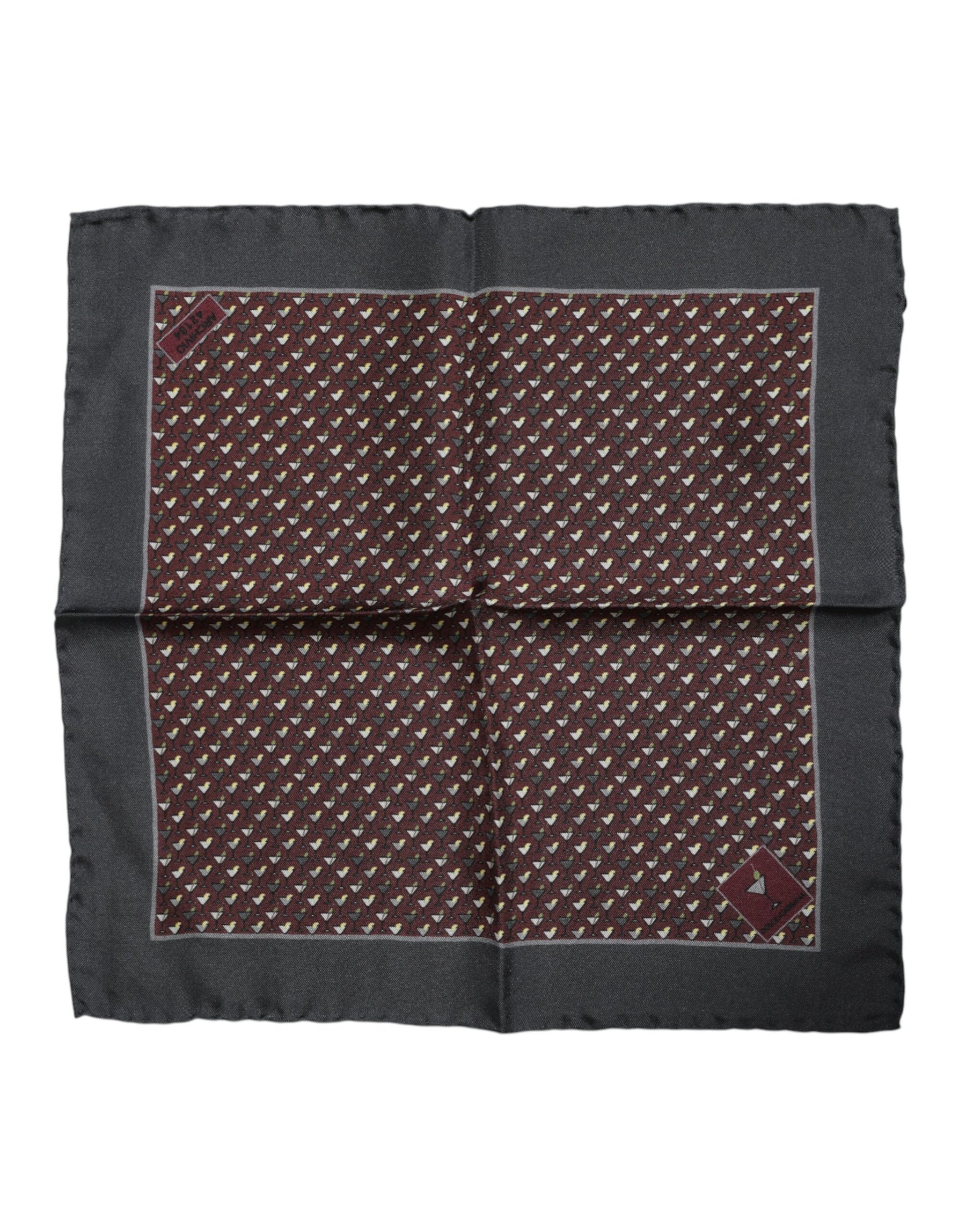 Dolce & Gabbana Maroon Cocktail Silk Square Foulard Scarf | Regal Royce