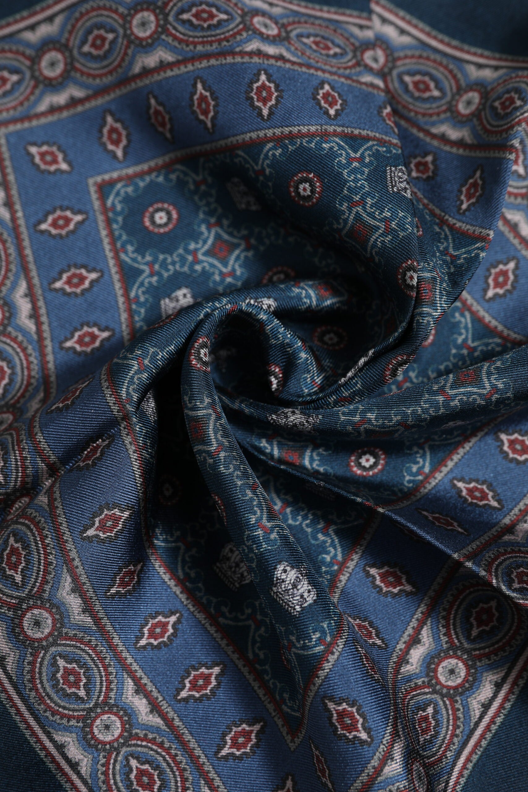 Dolce & Gabbana Blue Printed Silk Square Men Foulard Scarf | Regal Royce