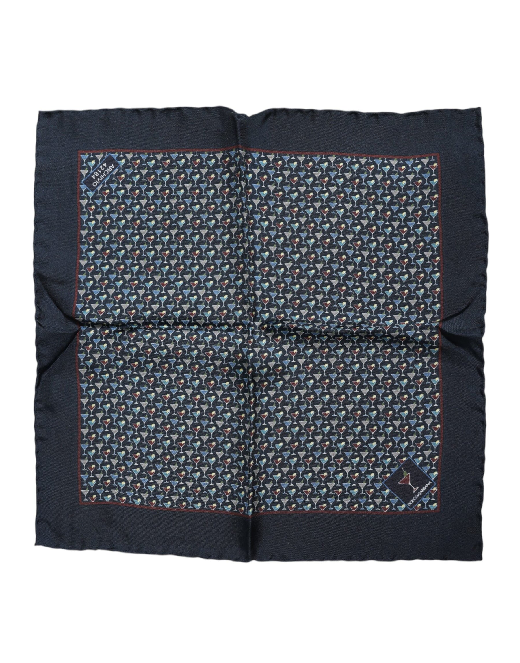 Dolce & Gabbana Blue Cocktail Silk Square Foulard Scarf | Regal Royce