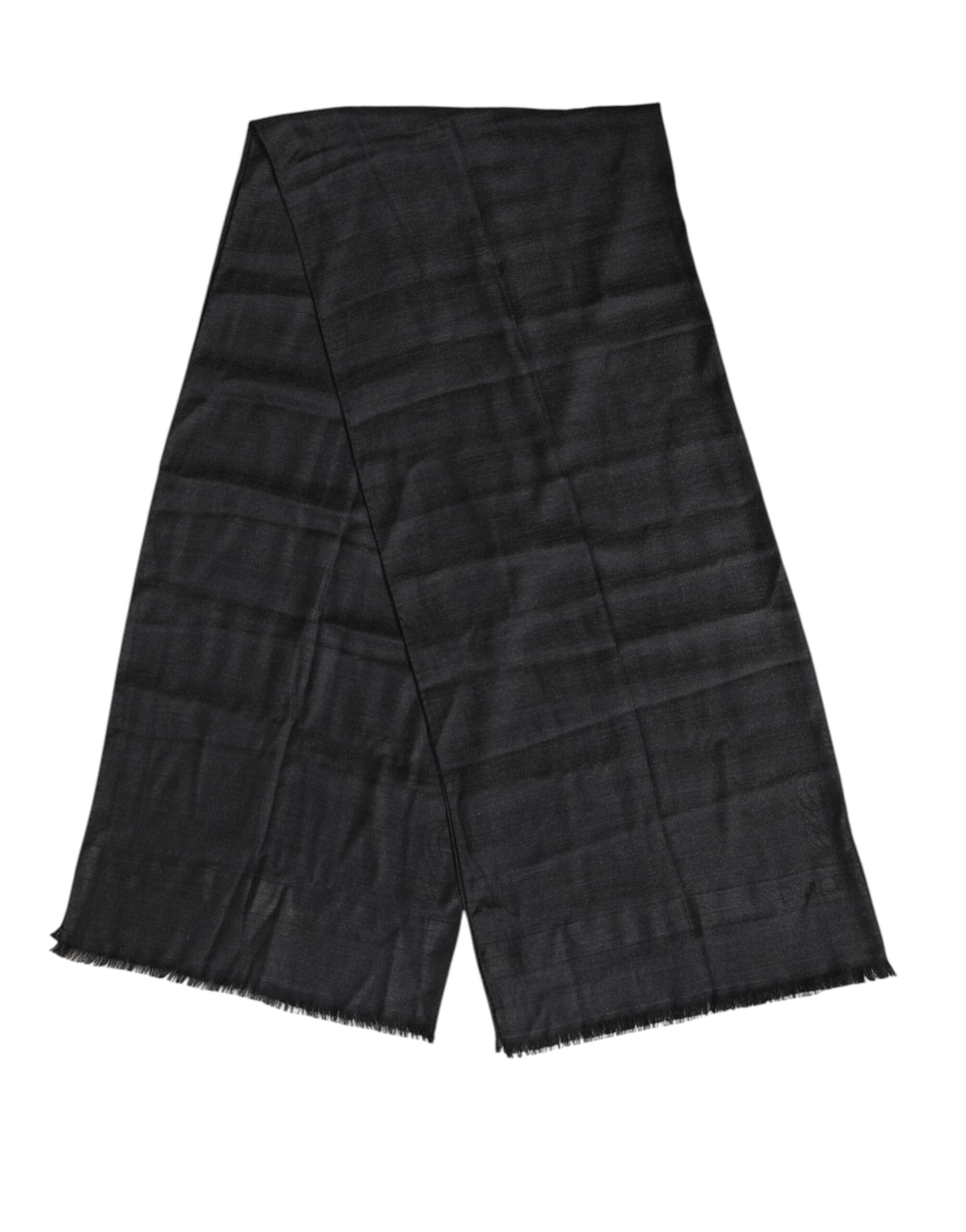 Dolce & Gabbana Dark Gray Cashmere Fringes Neck Warmer Scarf | Regal Royce