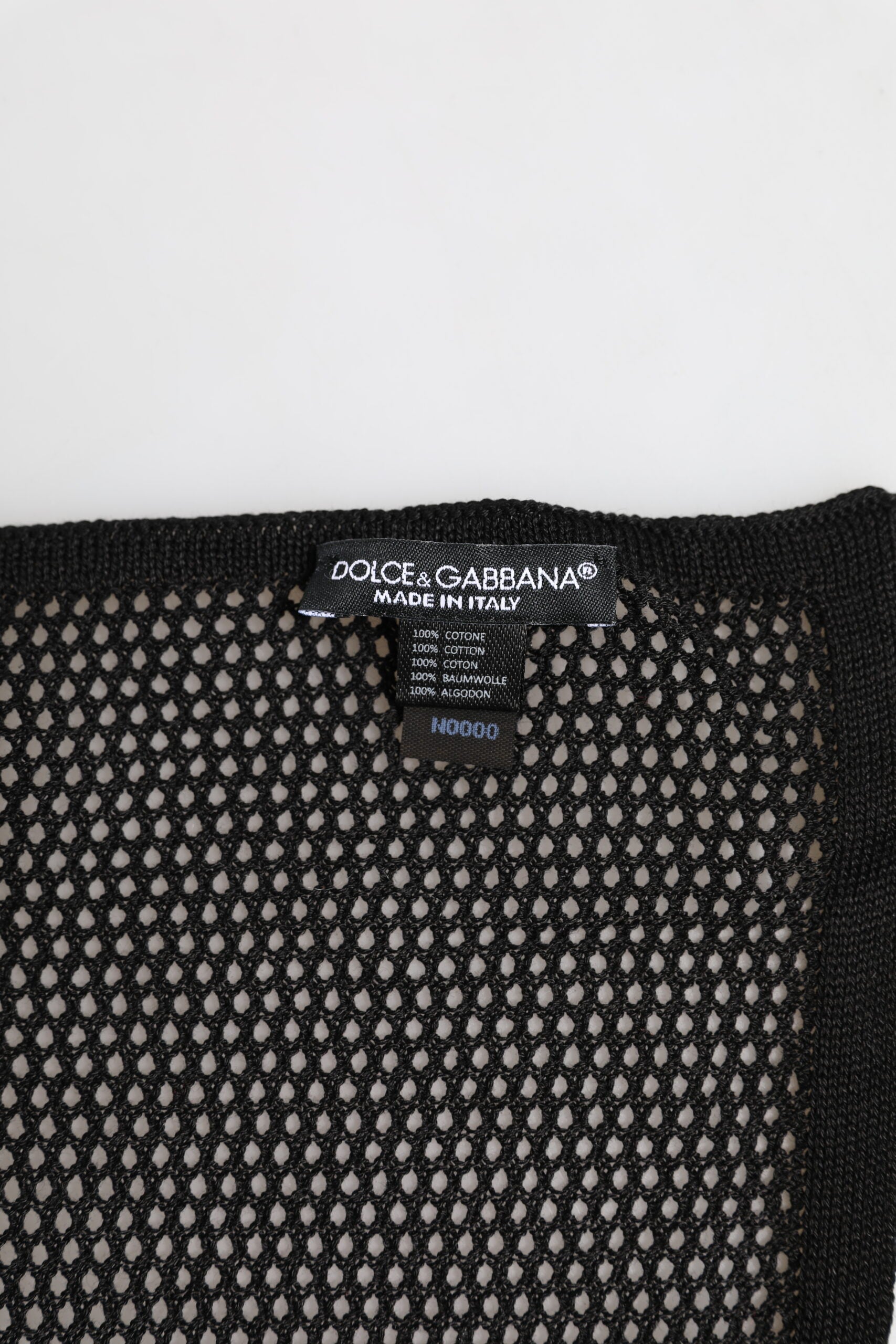 Dolce & Gabbana Black Patterned Cotton Square Foulard Scarf | Regal Royce