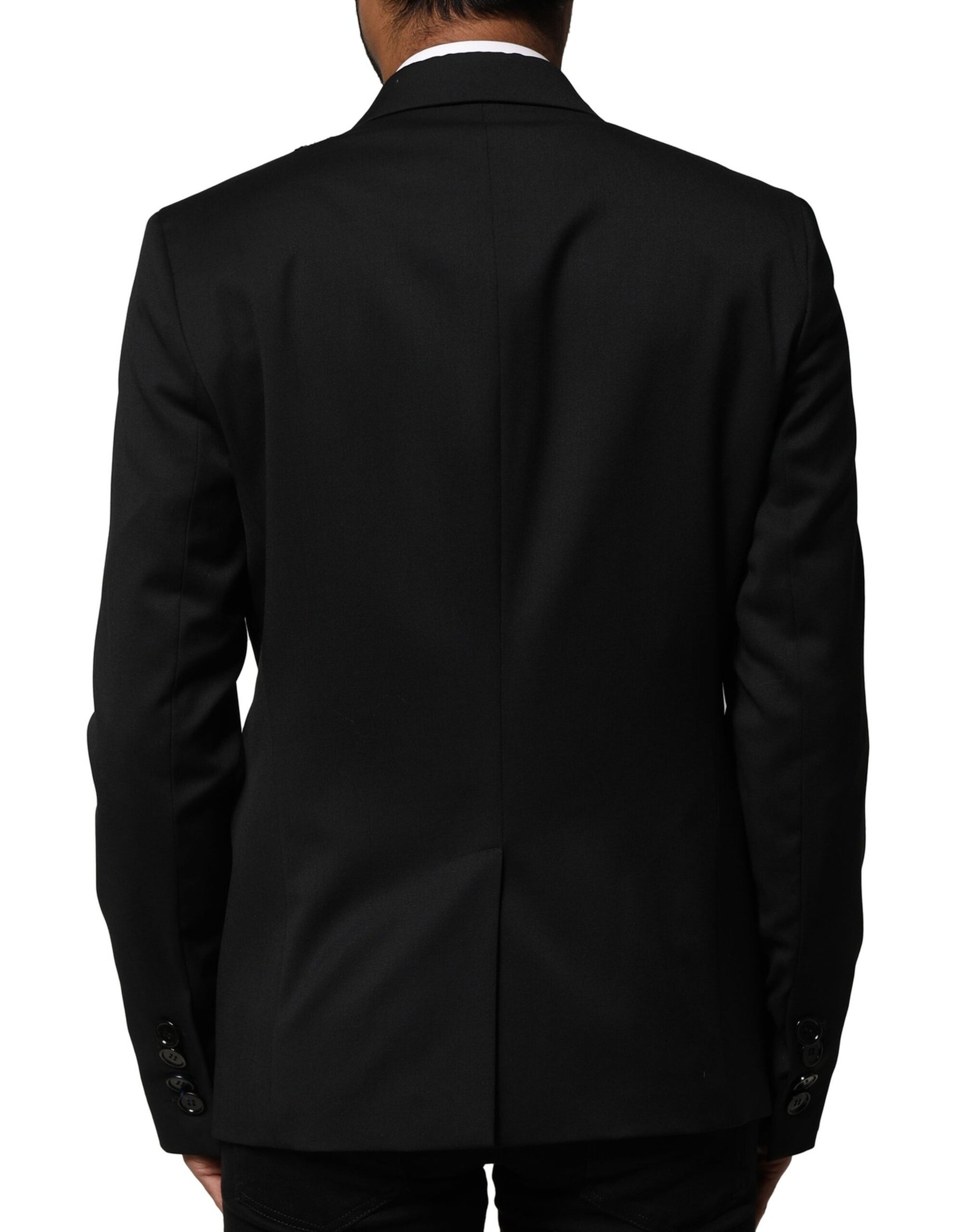 Emporio Armani Black Double Breasted Men Jacket Suit Blazer | Regal Royce