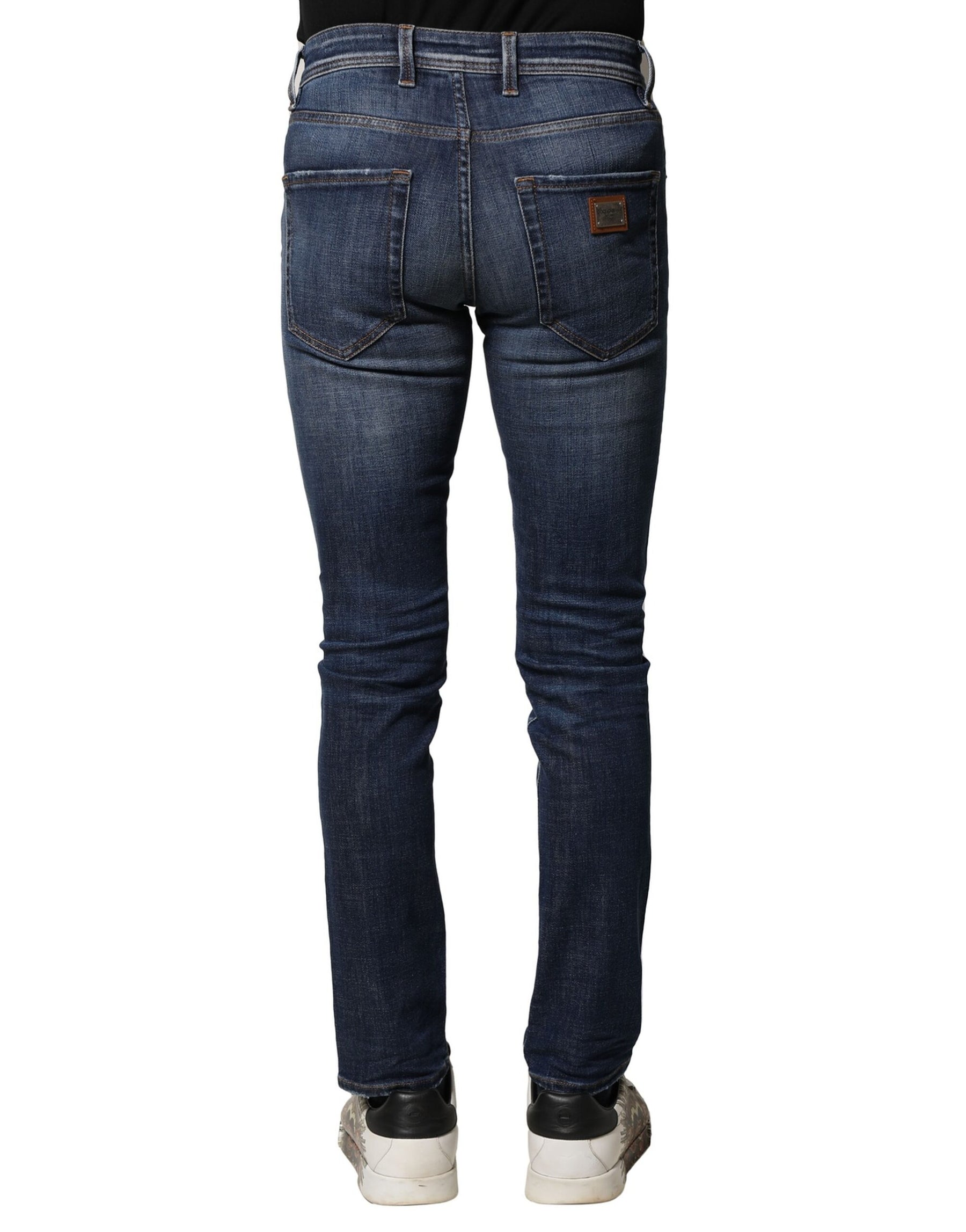 Dolce & Gabbana Blue Washed Cotton Slim Fit Men Denim Jeans | Regal Royce