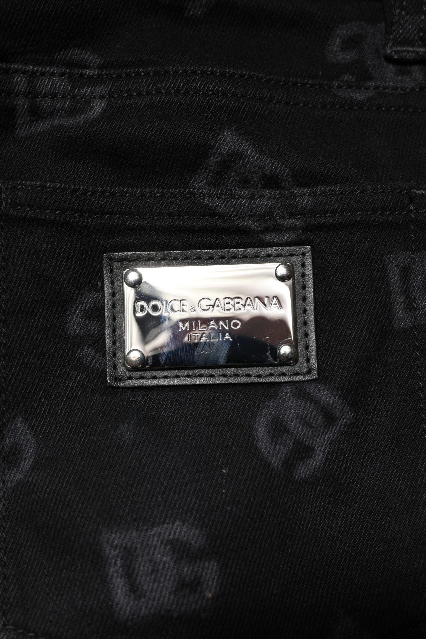 Dolce & Gabbana Black Cotton DG Logo Skinny Men Denim Jeans | Regal Royce