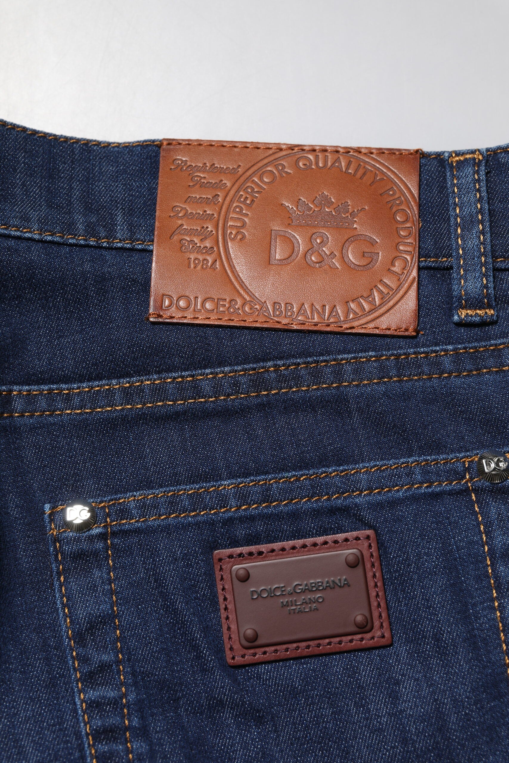 Dolce & Gabbana Blue Cotton Stretch Skinny Men Denim Jeans