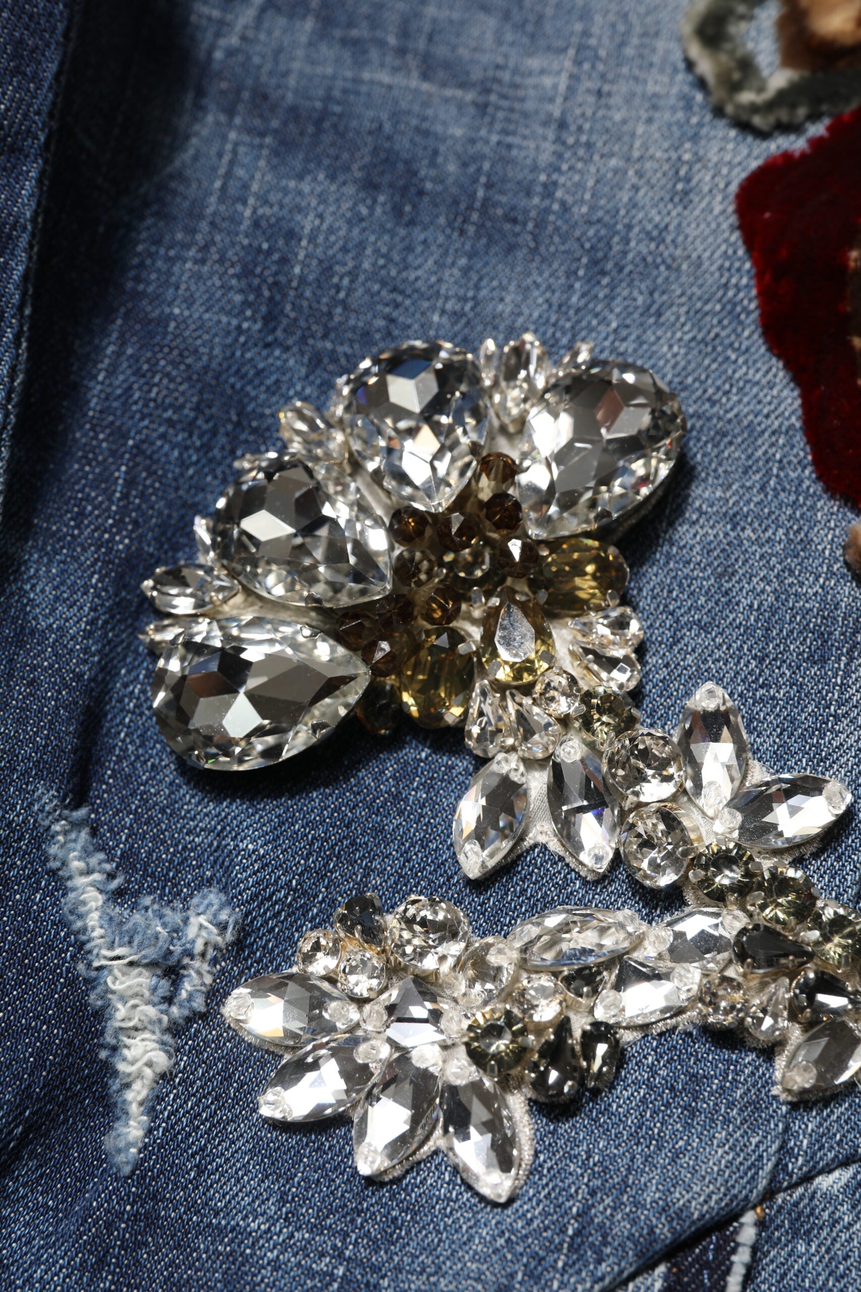 Dolce & Gabbana Blue Cotton Rhinestone Embellish Denim Jeans | Regal Royce