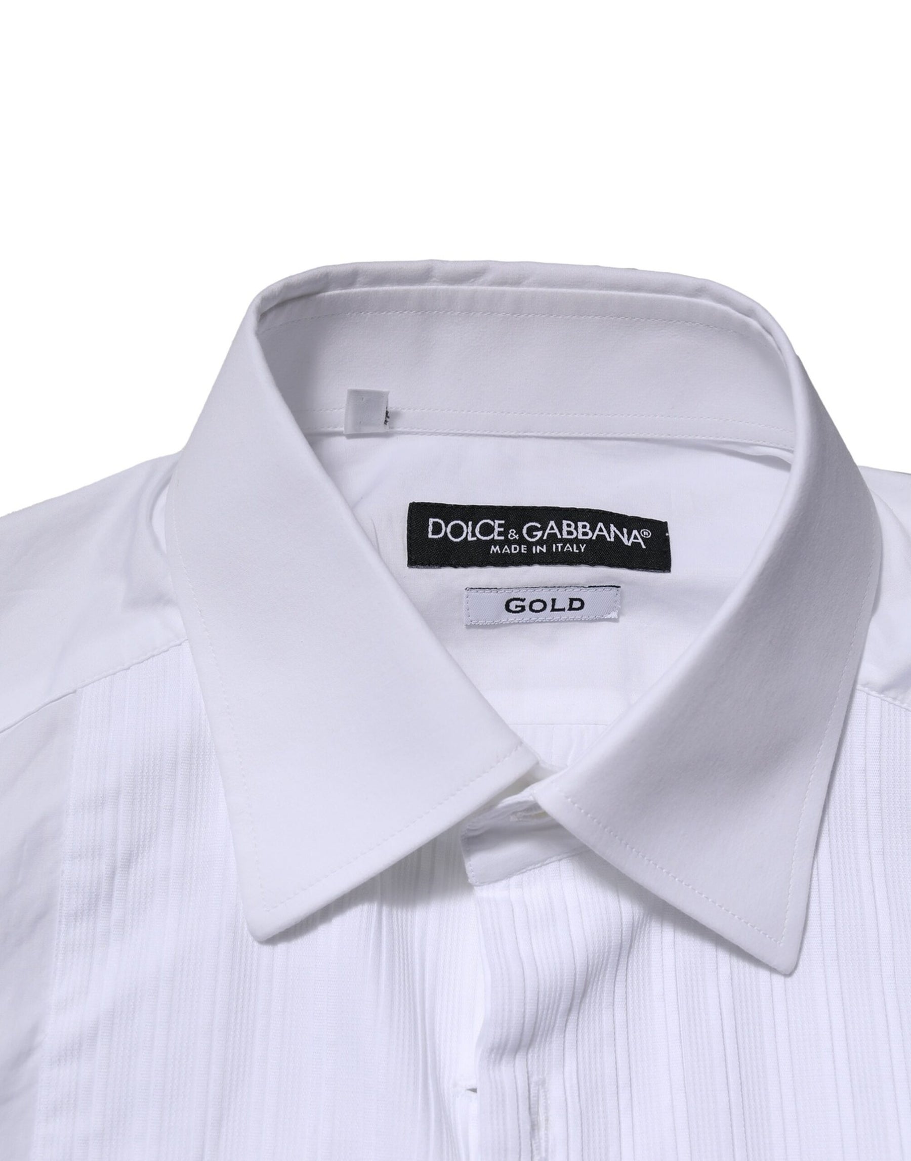 Dolce & Gabbana White GOLD Cotton Poplin Formal Dress Shirt | Regal Royce