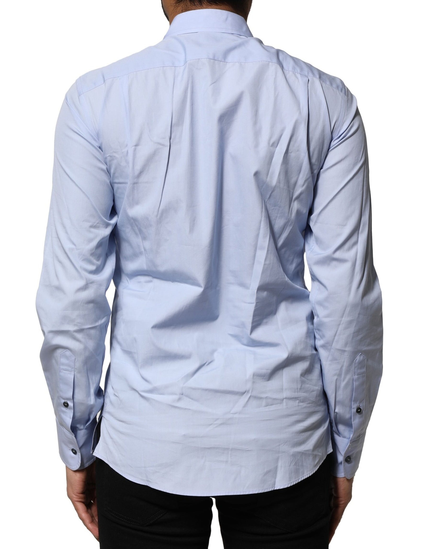 Dolce & Gabbana Light Blue Cotton Long Sleeves Dress Shirt | Regal Royce