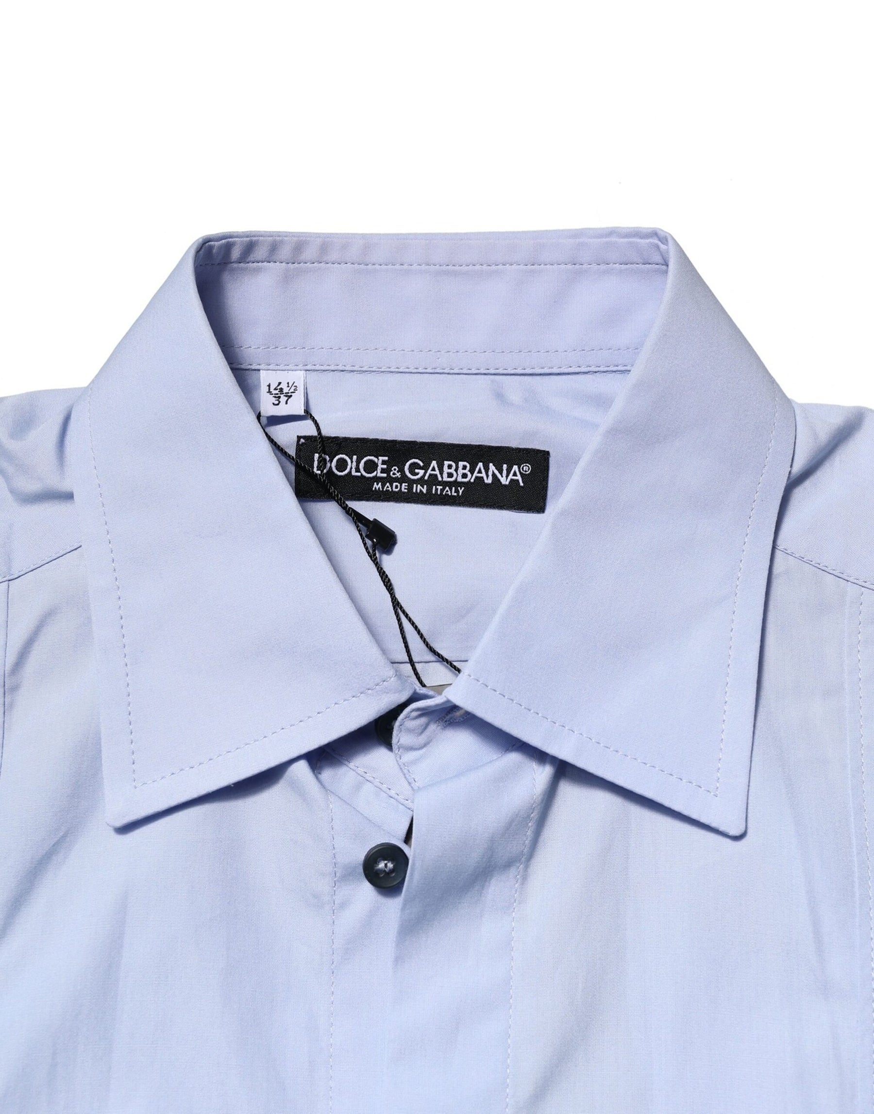 Dolce & Gabbana Light Blue Cotton Long Sleeves Dress Shirt | Regal Royce