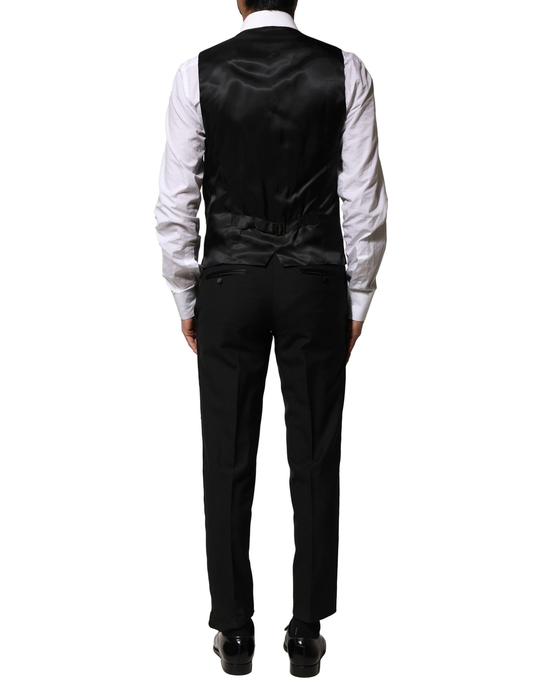 Dolce & Gabbana Black Wool 3 Piece Single Breasted Suit | Regal Royce