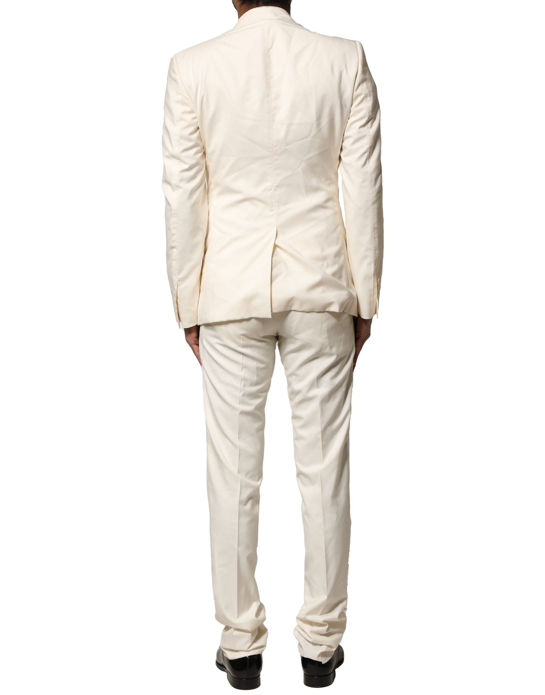 Dolce & Gabbana Ivory Wool 3 Piece Single Breasted Suit | Regal Royce