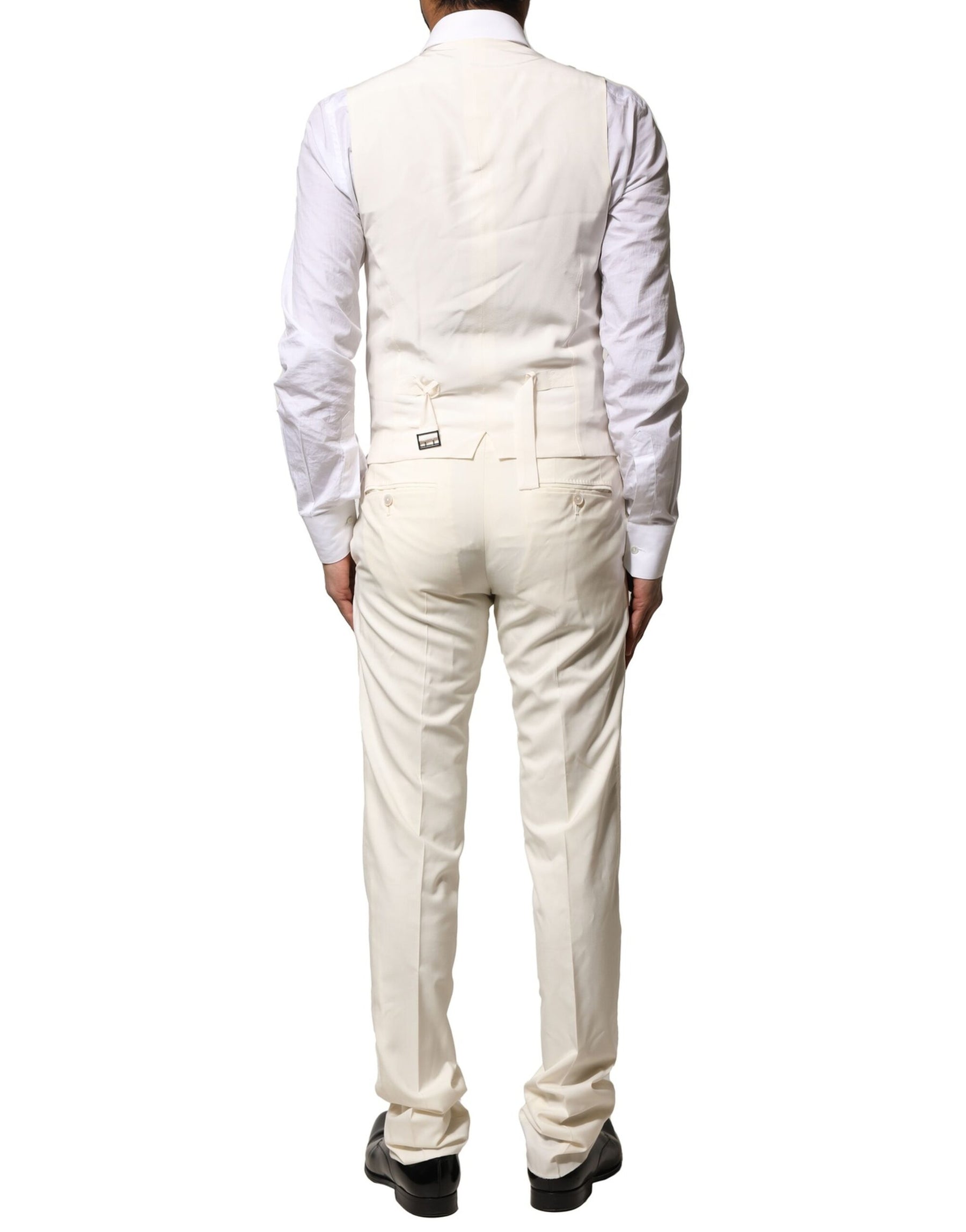 Dolce & Gabbana Ivory Wool 3 Piece Single Breasted Suit | Regal Royce