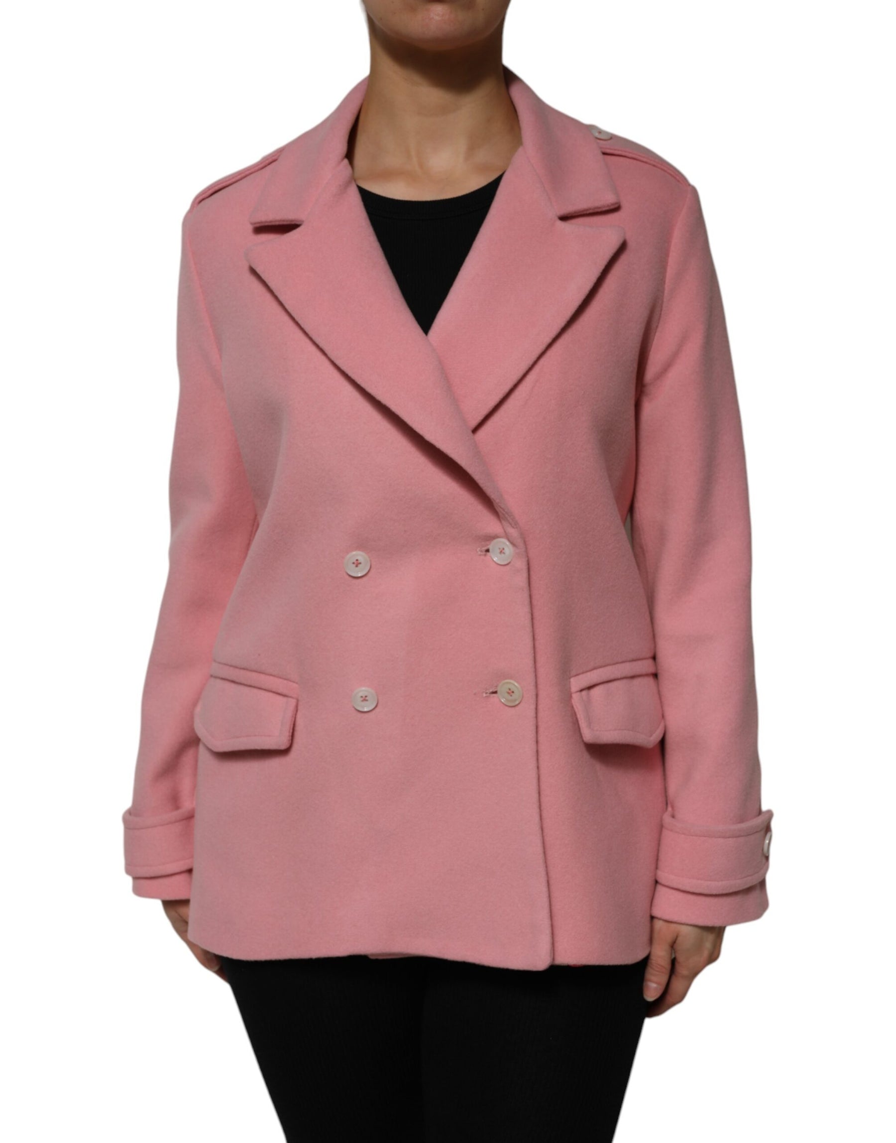 PINK MEMORIES Pink Wool Double Breasted Blazer Coat Jacket | Regal Royce