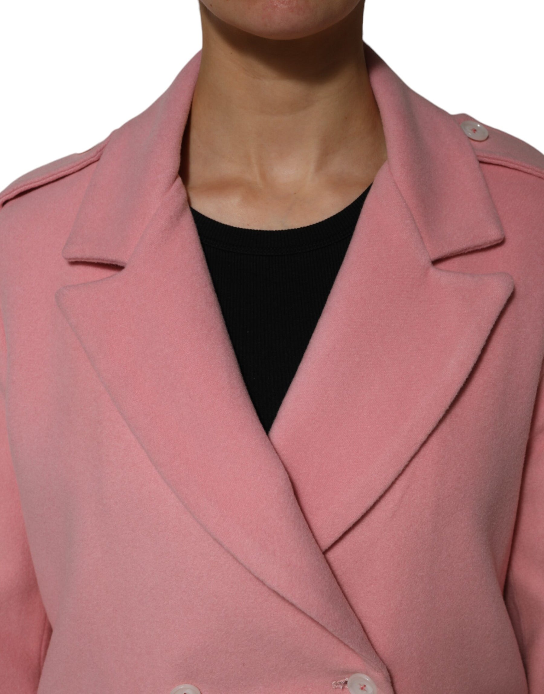 PINK MEMORIES Pink Wool Double Breasted Blazer Coat Jacket | Regal Royce